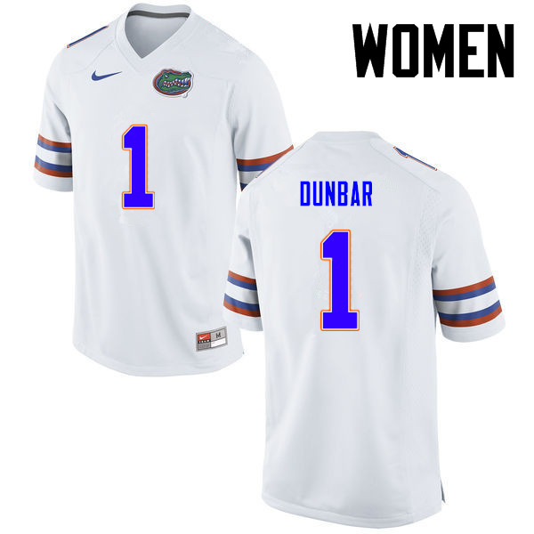 Women Florida Gators #1 Quinton Dunbar College Football Jerseys-White